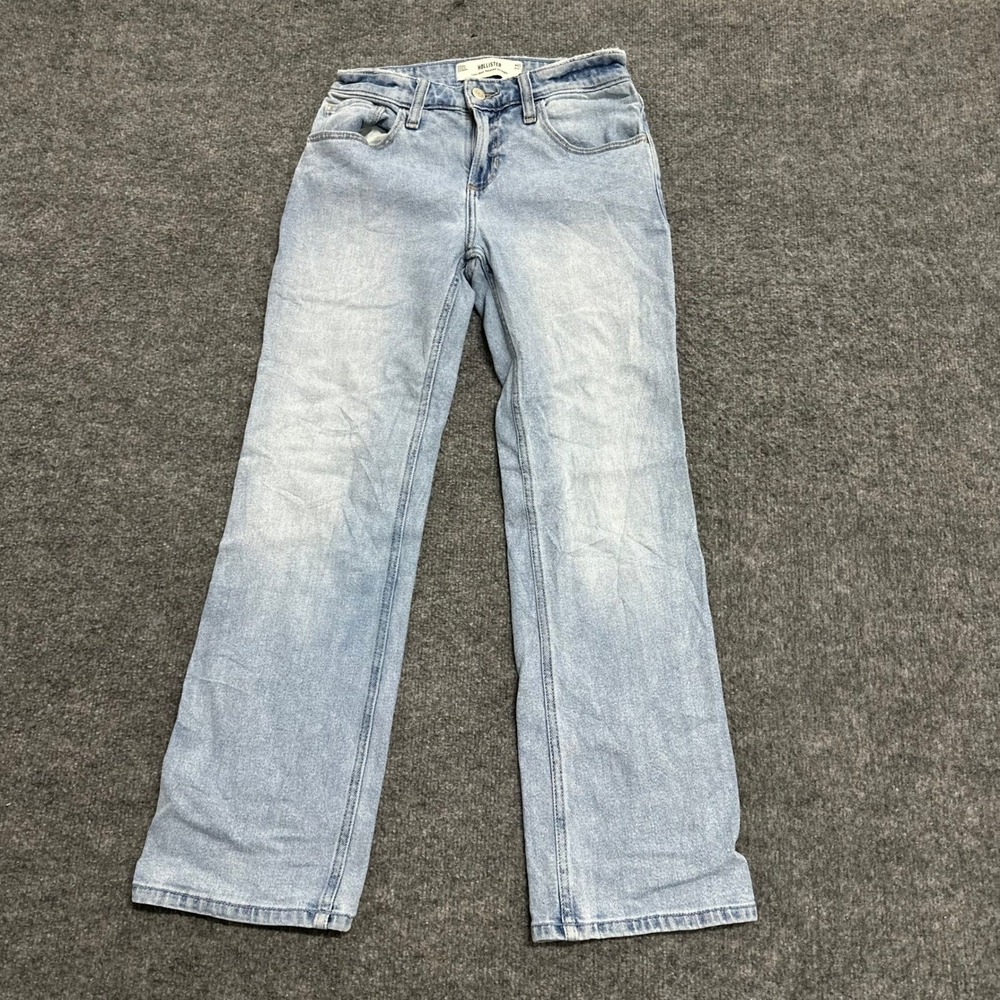 Hollister Jeans Womens Size 000S Light Wash Low-Rise Relaxed Straight Denim